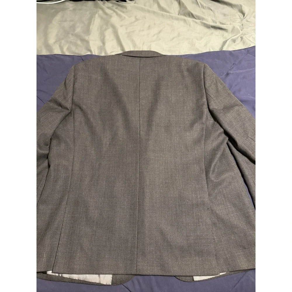 TIGLIO LUXE 48R Lanificio Di Biella Sangria Blazer Gray Pure Wool Textured